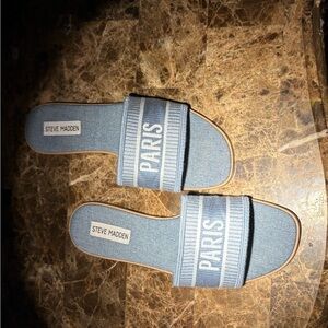 Steve Madden Blue Slide Sandals